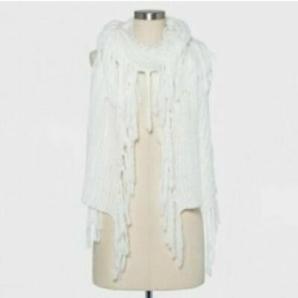 Women's Knit Scarf with Fringe - A New Day™ White